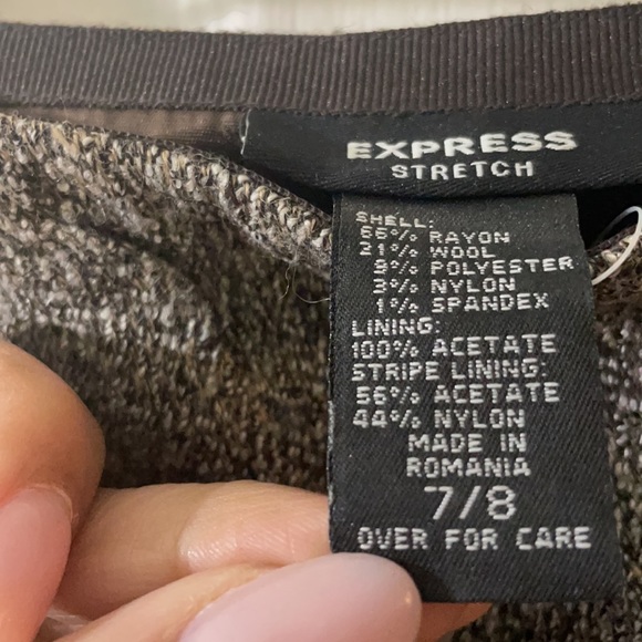 Express stretch brown speckled fluted hem midi skirt Size 7/8 - Picture 3 of 9